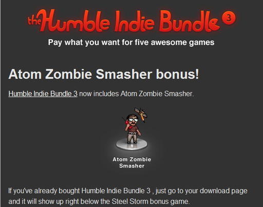 Atom Zombie Smasher в Humble Indie Bundle #3