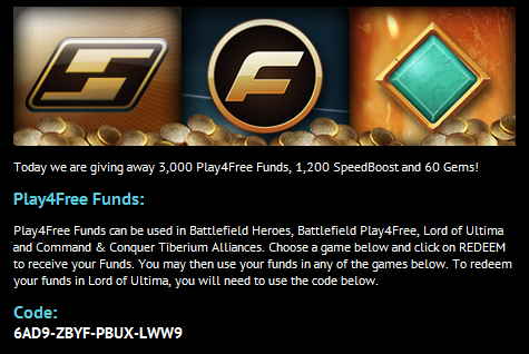 Battlefield Heroes - Главный подарок от EA - 3000 Play4Free Funds!