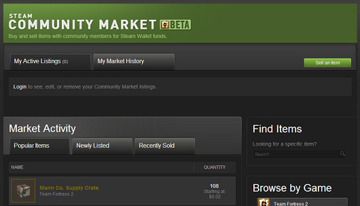 Новости - Valve запустила бету аукциона Steam Community Market
